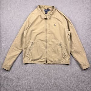 Polo Ralph Lauren Jacket Mens Large Beige Flight 
Khaki Harrington Windbreaker